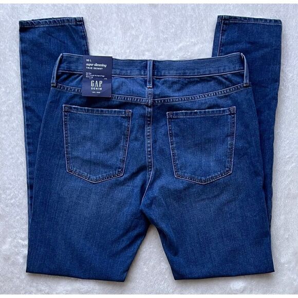 NWT GAP Mid Rise True Skinny Super Slimming Jeans, Size 30L - Picture 14 of 16